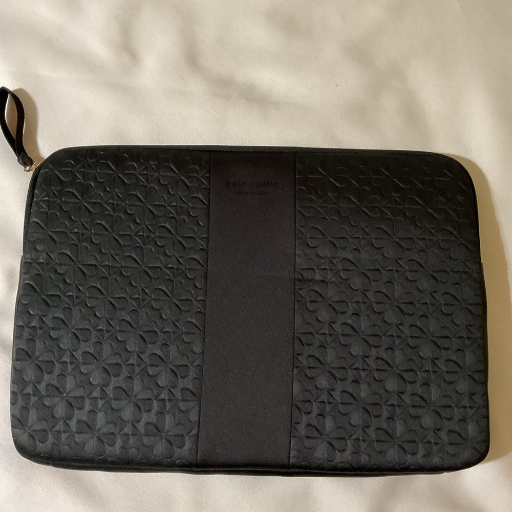 kate spade Black Quilted Tech Sleeve with Floral Motif
